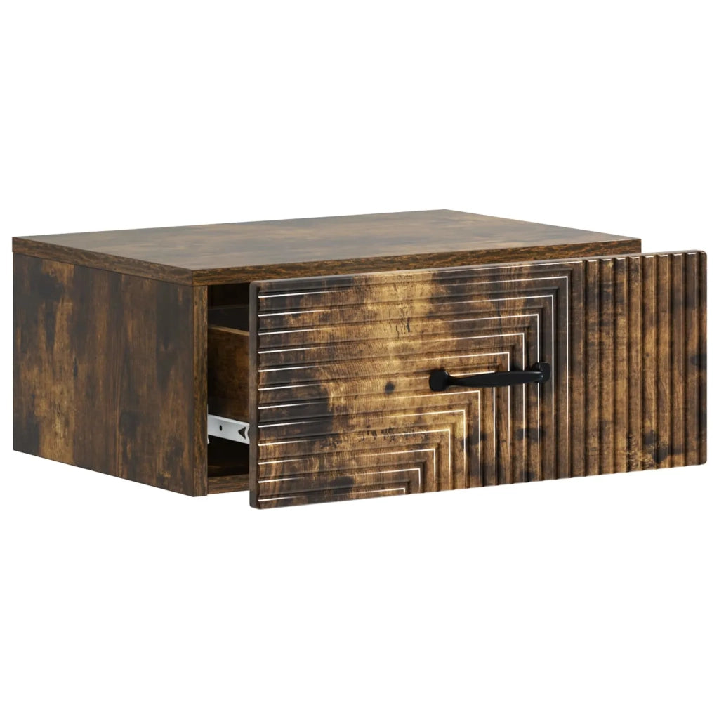 Mobiletto da notte a muro Rovere Fumo 49 x 34,5 x 20 cm 898625