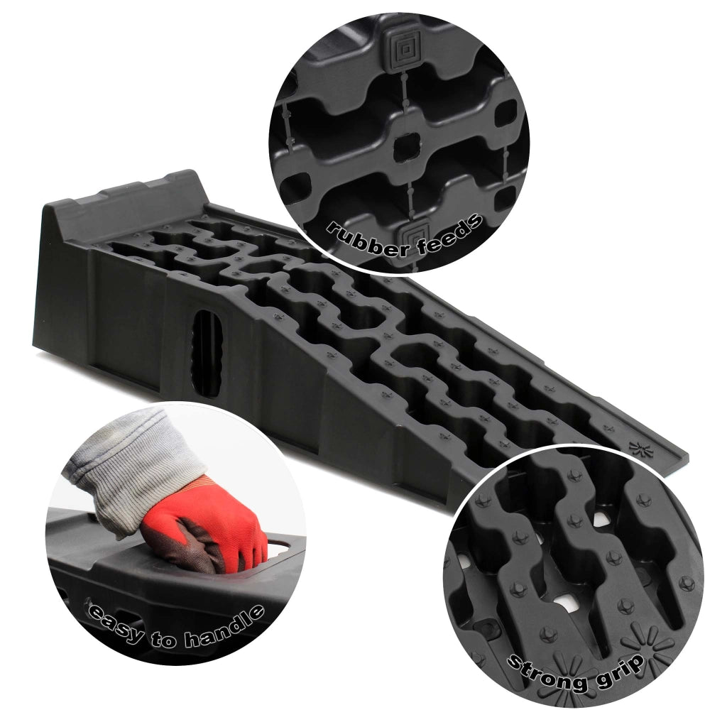 Set di 2 rampe di accesso in plastica per autovetture, per carichi pesanti fino a 5 t, rampe stabili per veicoli più pesanti, rampa per autoveicoli