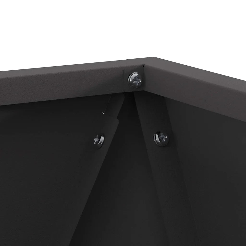 Fioriera moderna da esterno 30 x 30 x 30 cm con stabilità design elegante in acciaio nero 02_0053048