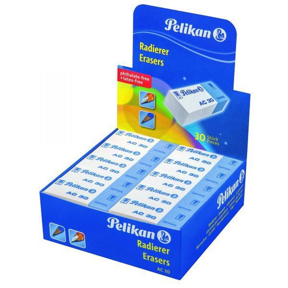 Trade Shop - 30 Gomme Per Cancellare Bianche Pelikan Per Uso Scuola Ufficio Disegno Tecnico -
