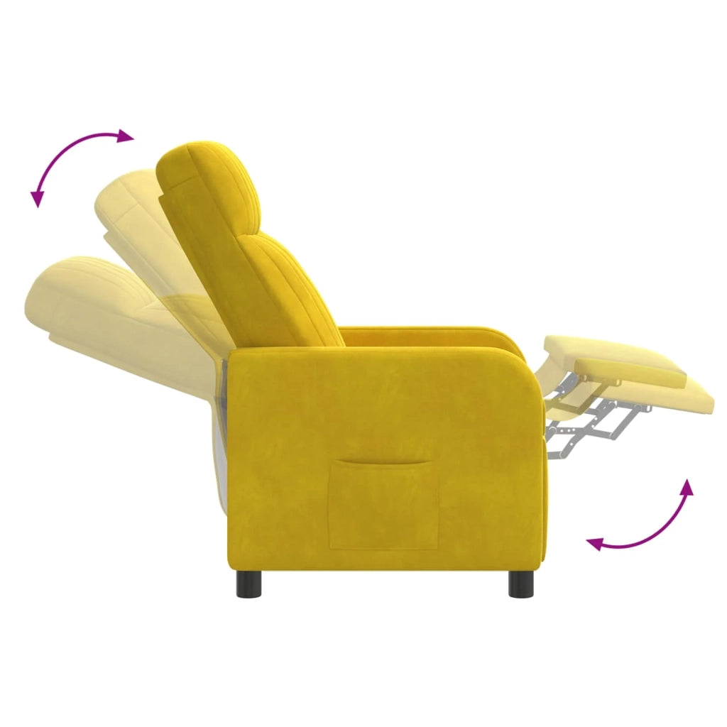 Divano Sedia-Poltrona reclinabile Giallo Velluto (V)