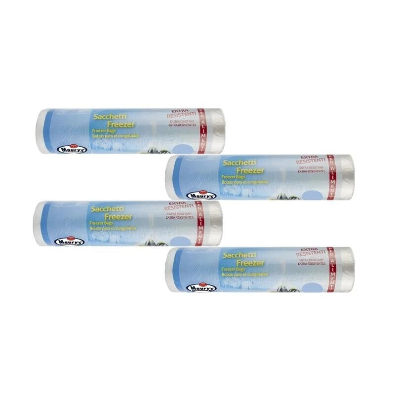 KIT SET 4 PZ MAURY'S SACCHETTI ALIMENTI FRIGO 300 PZ 28 X 42 CM EXTRA RESISTENTI