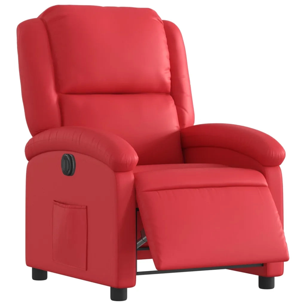 Poltrona Reclinabile Elettrica Rossa in Similpelle 3204217