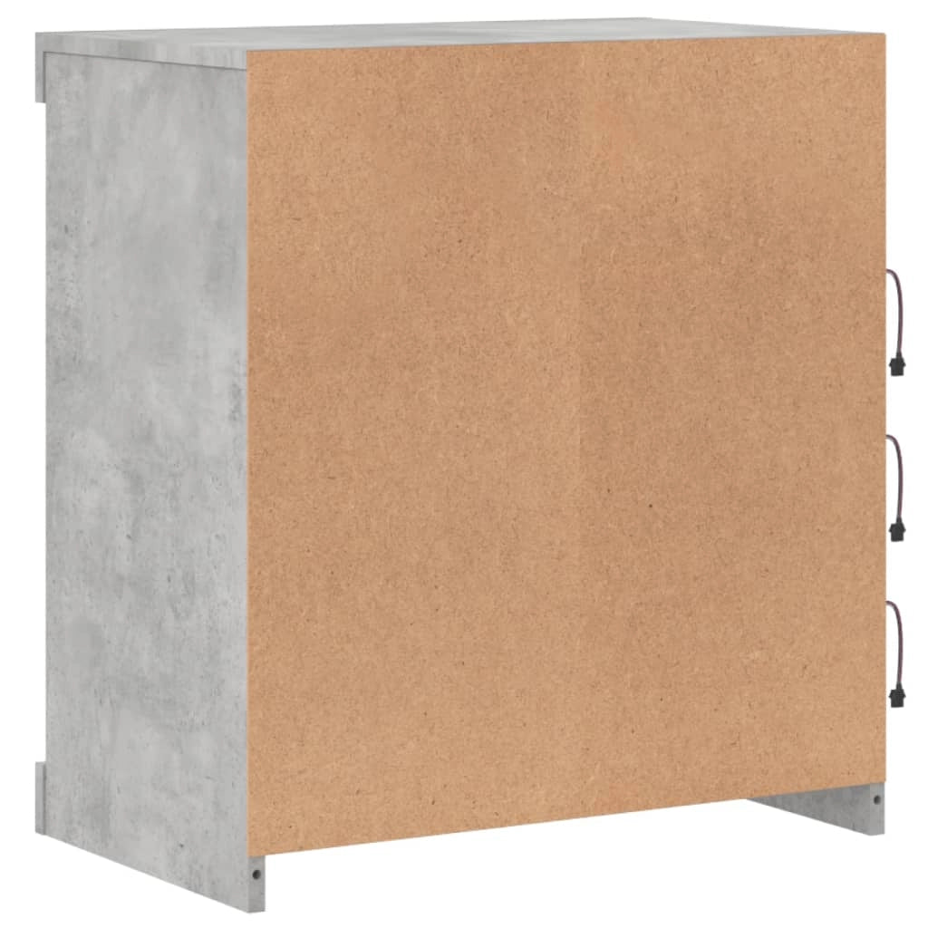 Credenza cassettiera armadio mobile contenitore organizer per cucina soggiorno salotto con luci LED 60,5 x 37 x 67 cm grigio 02_0030003