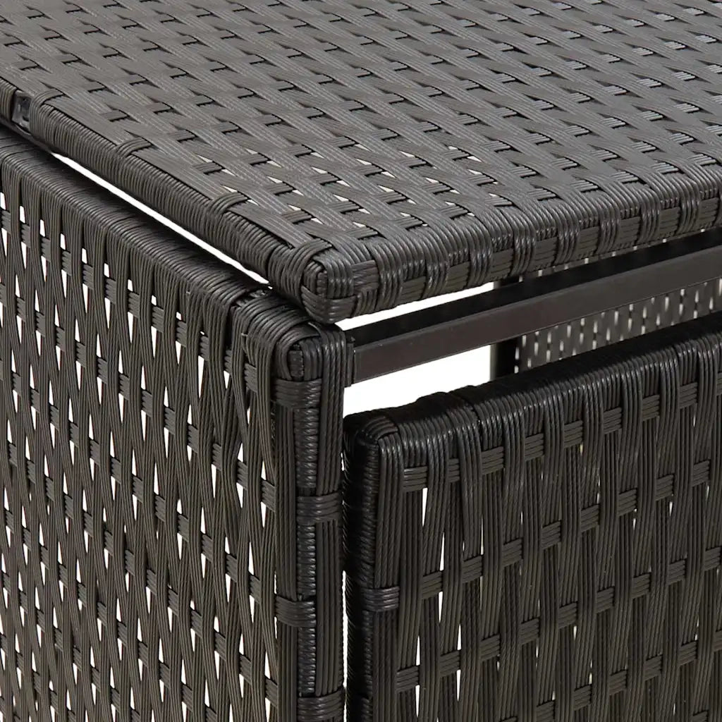 Copribidone Singolo Nero 70x80x117 cm in Polyrattan CFW1413959