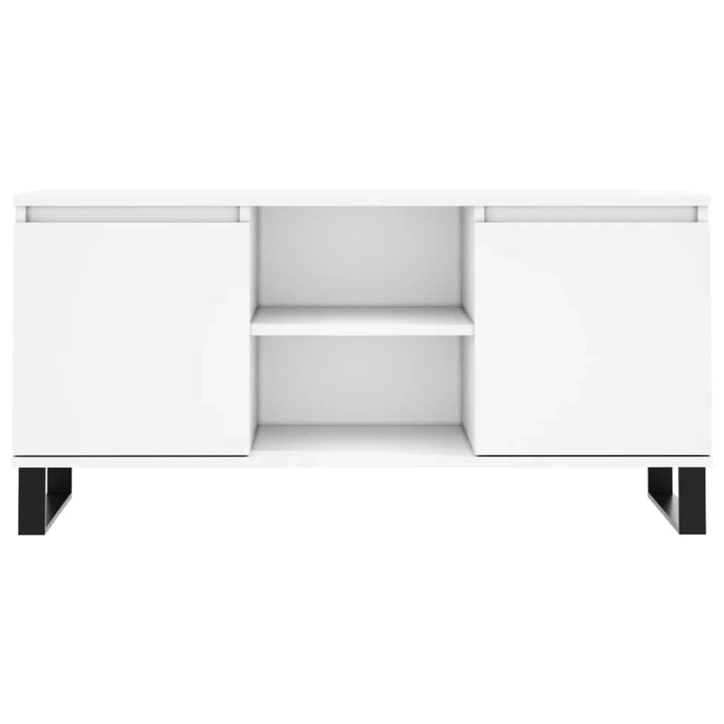 Mobile TV multimediale scaffale TV credenza mobile TV sala da pranzo soggiorno camera da letto 104 x 35 x 50 cm legno ingegnerizzato bianco 02_0025657