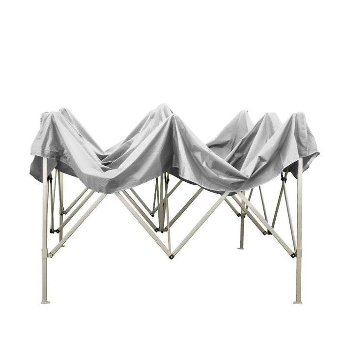 Gazebo Richiudibile Pieghevole 3x3m in Acciaio e PVC Impermeabile Bianco