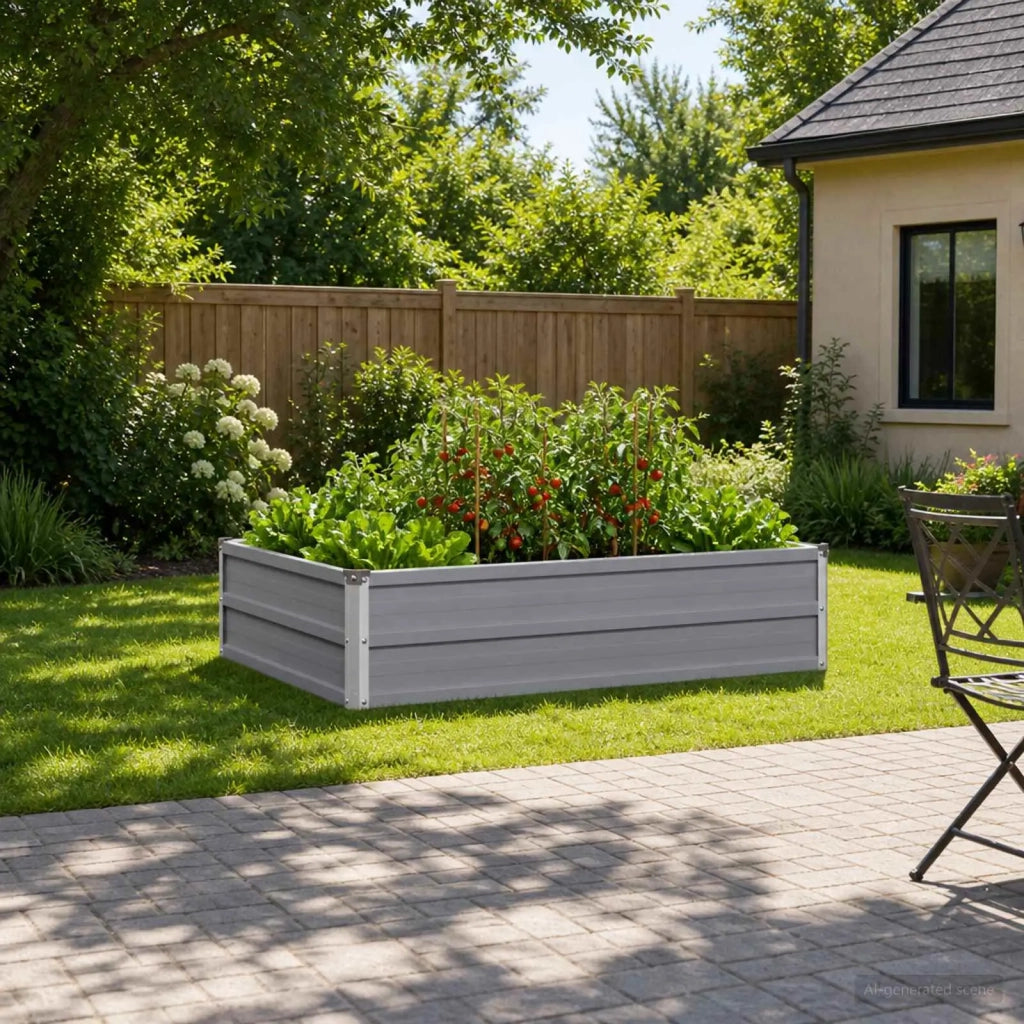 Letto rialzato da giardino Grigio 100 x 80 x 24 cm 8006464