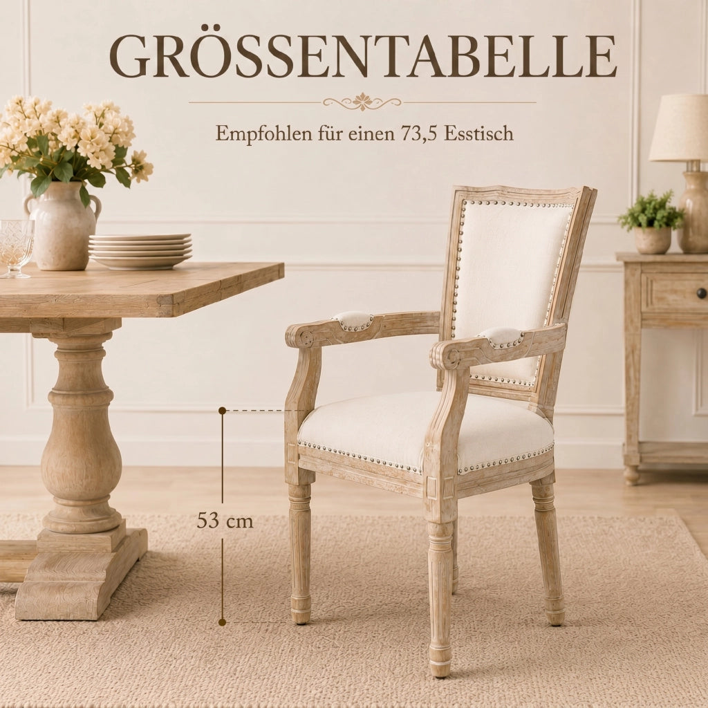 Sedia da pranzo in legno ¨C zephmum ¨C crema, stile retr¨°, 54.5x59x96 cm