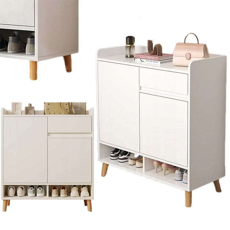 Scarpiera da 90x60x32 cm, finitura bianca, ideale per l'ingresso.