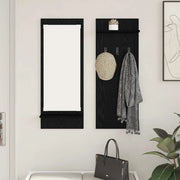 Appendiabiti a muro con lo scaffale Rovere Nero 70 x 10 x 90 cm 874524