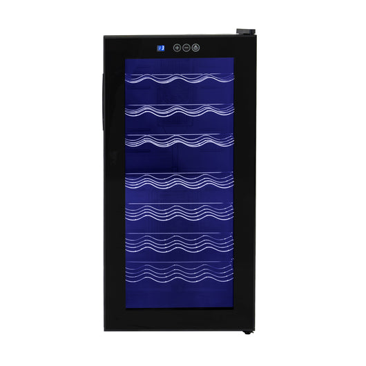 Cantinetta Frigo Vino 78L 28 Bottiglie Porta in Vetro LED Pannello Touch 8–18°C Nero
