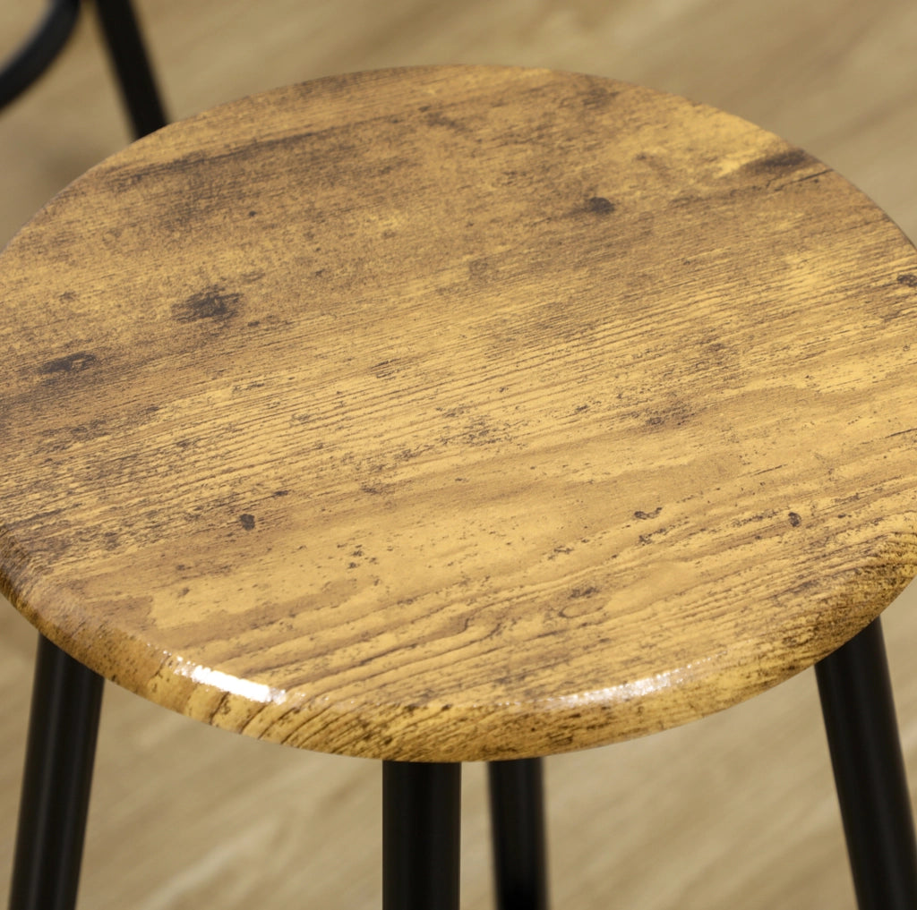 Set tavolo alto con 4 sgabelli in MDF e metallo