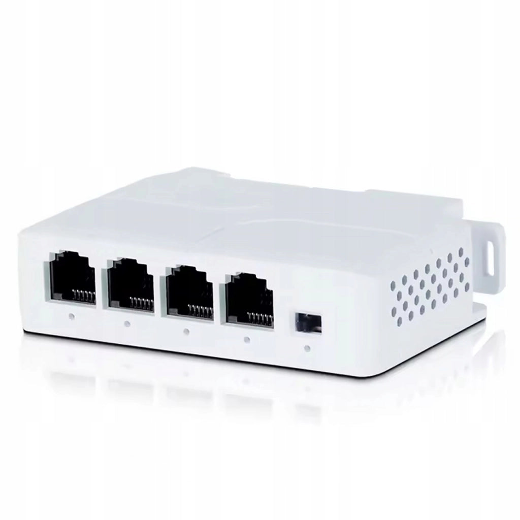 Ripetitore Extender POE DIN TH35 – 1x IN 3x OUT Gigabit | 25W 8W/Porta | 100m Auto MDI/MDIX | LED SCP/OLP