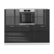 Cucine componibili piccole R-Line Antracite lucido/Bianco 180 cm senza piano di lavoro Vicco