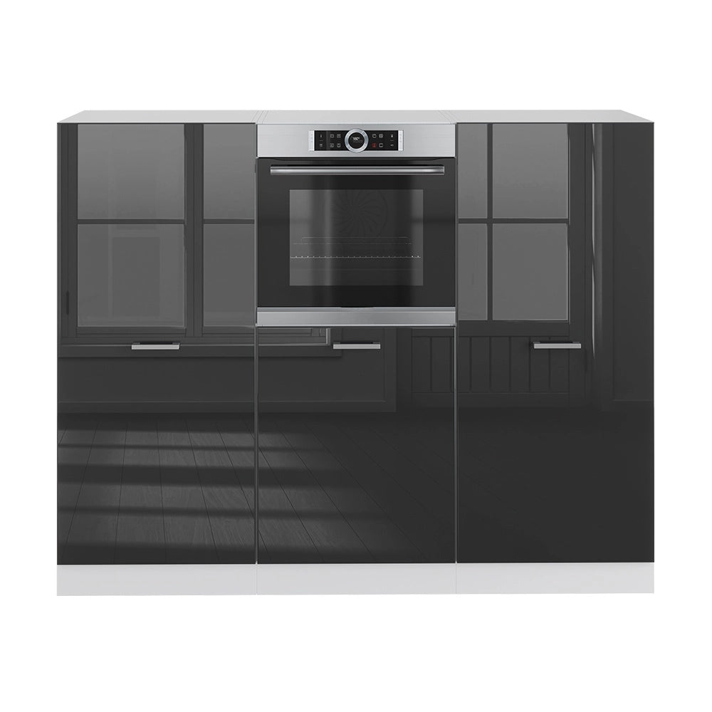 Cucine componibili piccole R-Line Antracite lucido/Bianco 180 cm senza piano di lavoro Vicco