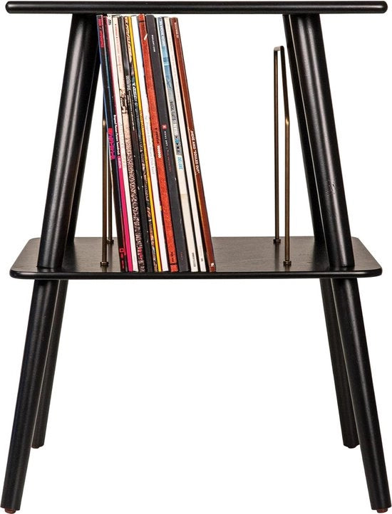 Supporto per Placca Stereo - ST66-BK Stand per Tavolo con Deposito per Dischi in Acciaio con Storage per Cavi Nero + Spedizione Gratuita