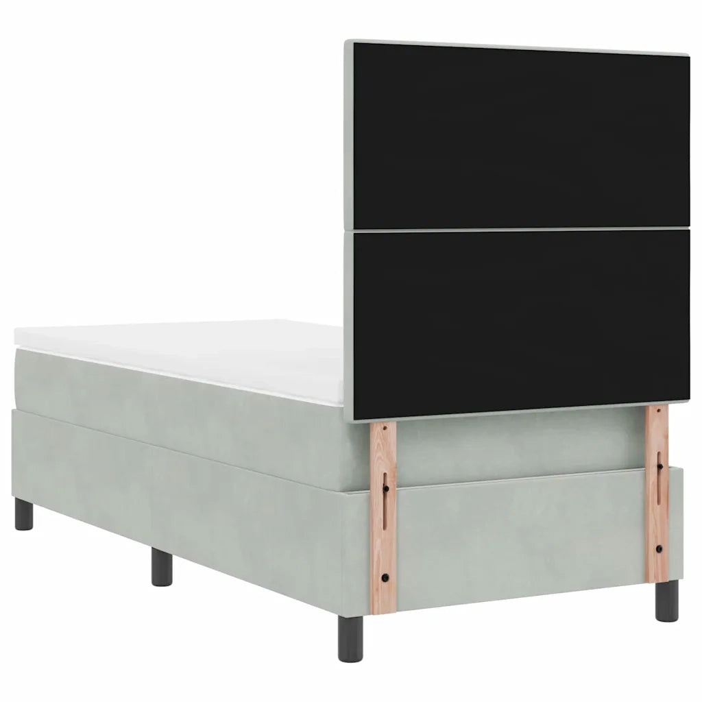 Letto a molle con materasso Grigio chiaro 90 x 190 cm Velluto 3339800
