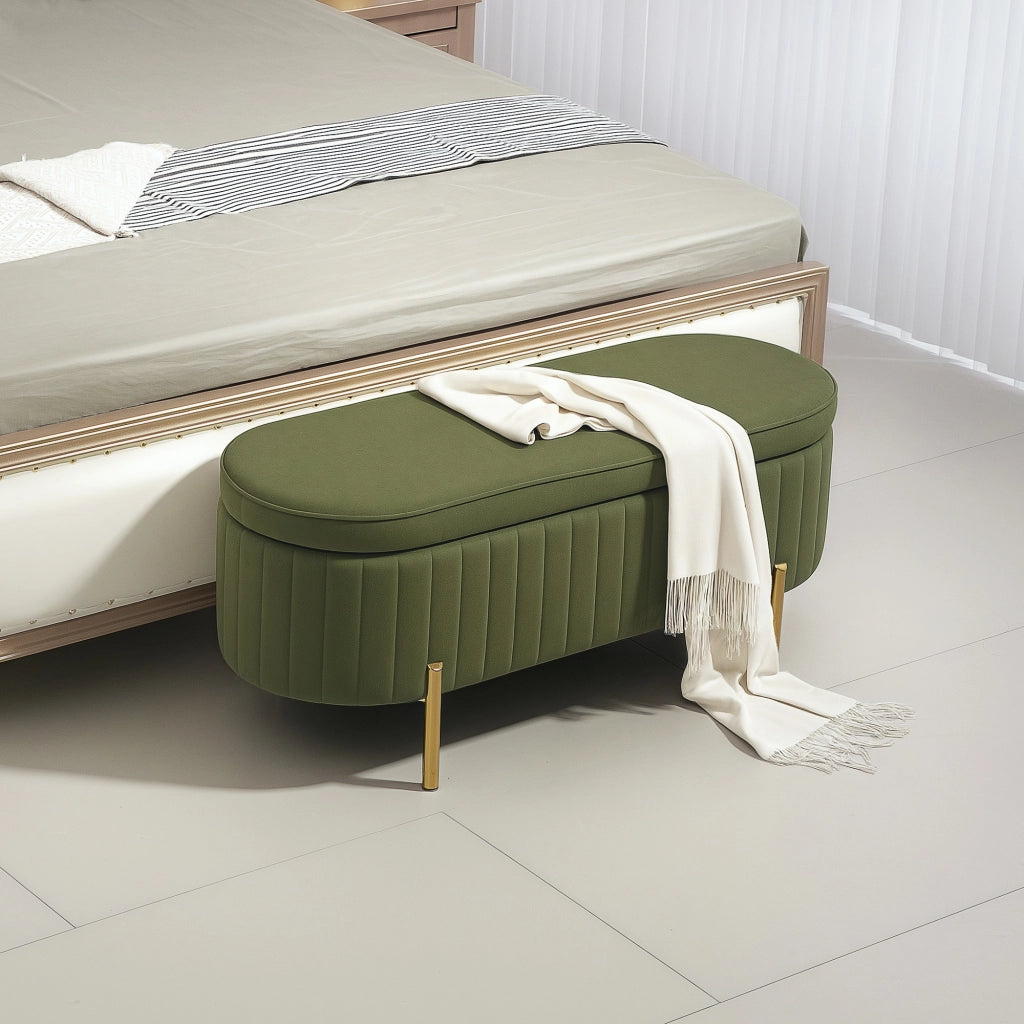 Letto contenitore con cassetti ¨C Zephmum ¨C Velluto verde scuro 108x44x43,5 cm