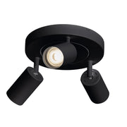 Manuka Plafoniera 3 Elementi Tonda - Nero, Struttura in Metallo, Attacco GU10, IP20, 150W, Installazione a Soffitto - Rossini Group
