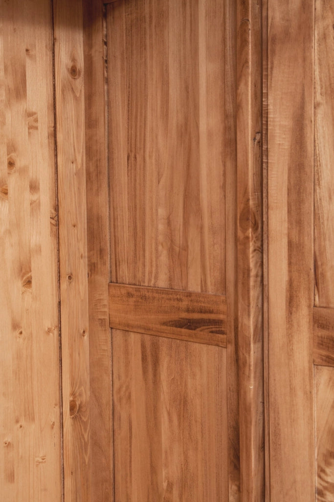 Biscottini Armadio Country in legno massello di tiglio finitura naturale L100xPR50xH210 cm. Made in Italy