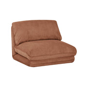 Poltrona letto convertibile velluto a coste grosse coste, camel