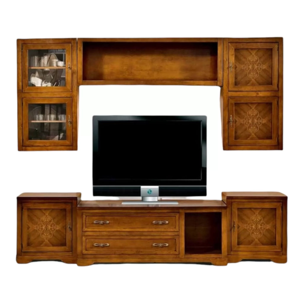 Parete attrezzata in legno finitura bassano 260x65 - Mobili 2G