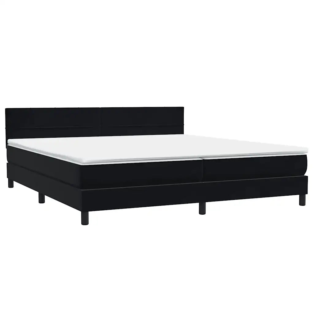 Letto a Molle con Materasso e LED Nero 200x220 cm in Velluto 3316949