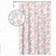 Trade Shop - Tenda Per Doccia Vasca Da Bagno 12 Ganci Stampa Fiori Rosa Grigi 240x200cm 87576 -