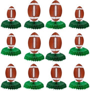 Decorazioni per festa di calcio e rugby, 12 pezzi - Decorazioni per tavola da calcio e rugby - Decorazioni per festa di compleanno - Materiale: carta - Dimensioni: 16,5/18,5/21,5 x 15,7 cm - Decorazioni per festa
