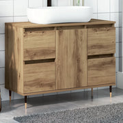 Mobiletto da Bagno Rovere Artigianale 80x33x60 cm in Truciolato 857233