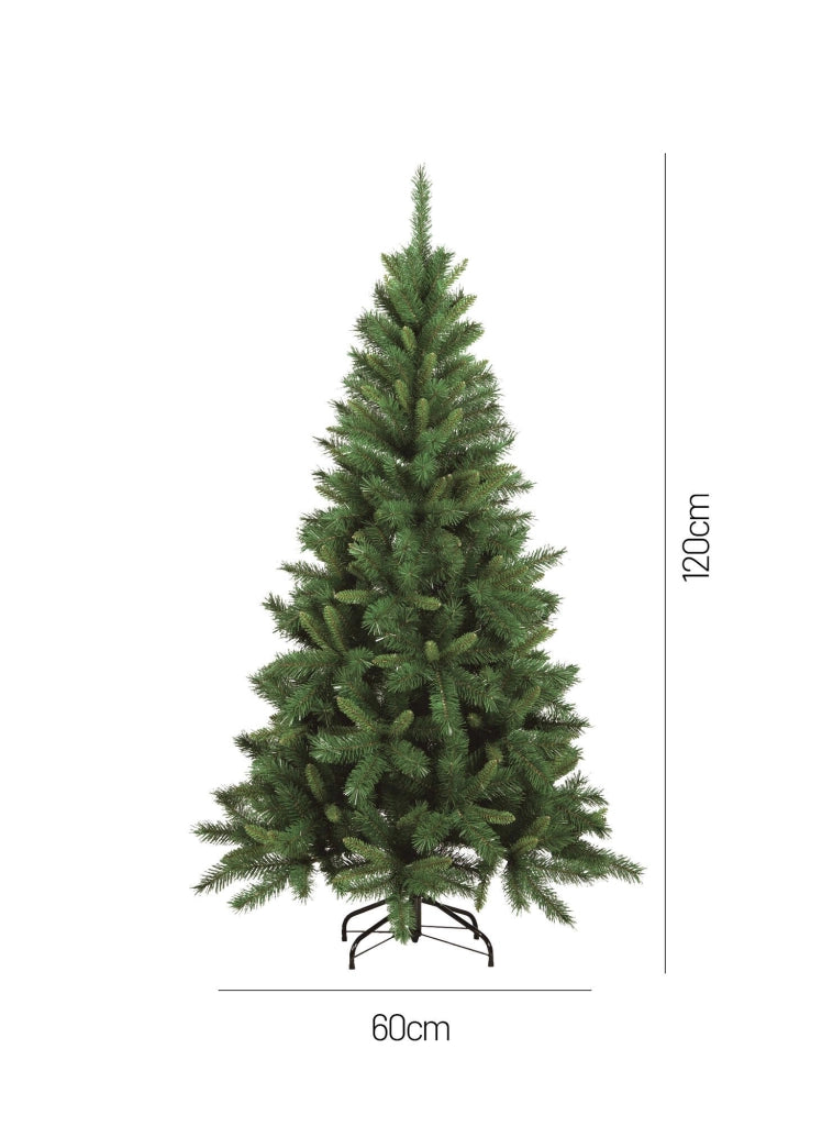 Albero di Natale Sugarplum, Albero artificiale extra folto, Albero effetto reale in PVC, 166 rami, Altezza cm 120