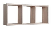 Mensola Rettangolare 3 Scomparti da Parete 70x30x15.5 cm in Fibra di Legno Tristano Rovere Sagerau