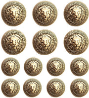 Punti di fermaglio in plastica a forma di leone dorato, 14 pezzi, 18 mm e 23 mm, per borse, giacche, mantelli, giacche e uniformi (MBM31)