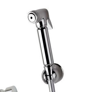 Set idroscopino composto da: idroscopino a pulsante in ottone cromato, flessibile conico e rubinetto temporizzato