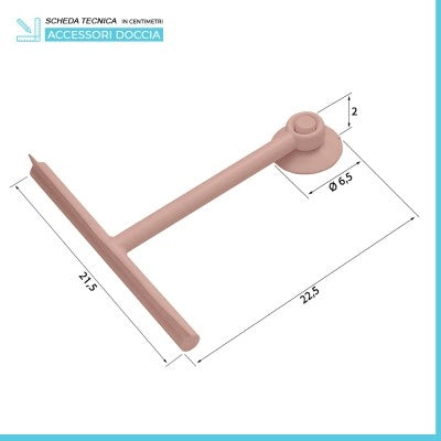 Tergivetro doccia rosa in plastica antigraffio con ventosa Spring