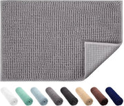 Pavimento Antiscivolo con Fibra Microfibra per Bagno Assorbente, Piatto Sovrapposto, 40 x 60 cm, Lavabile in Lavatrice, Colore Grigio