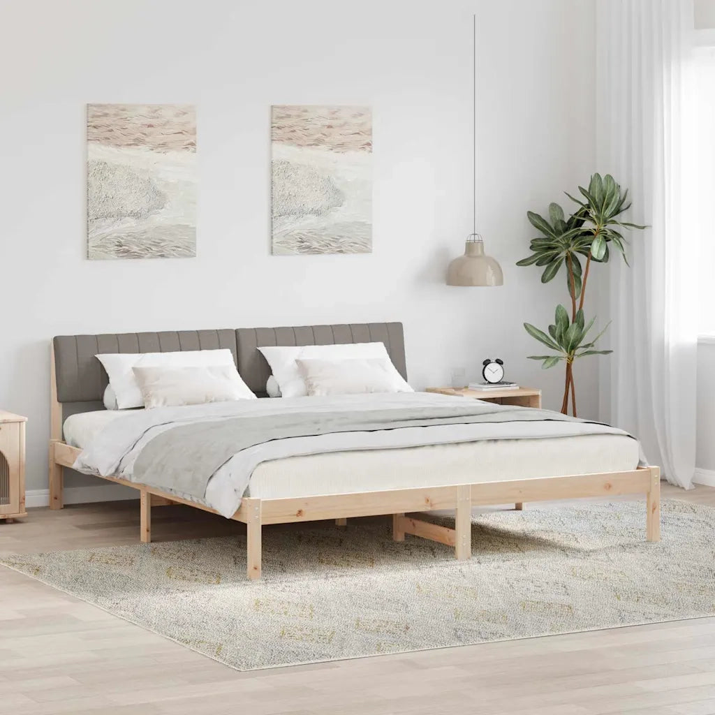 Struttura del Letto con testiera Marrone e taupe 180 x 200 cm