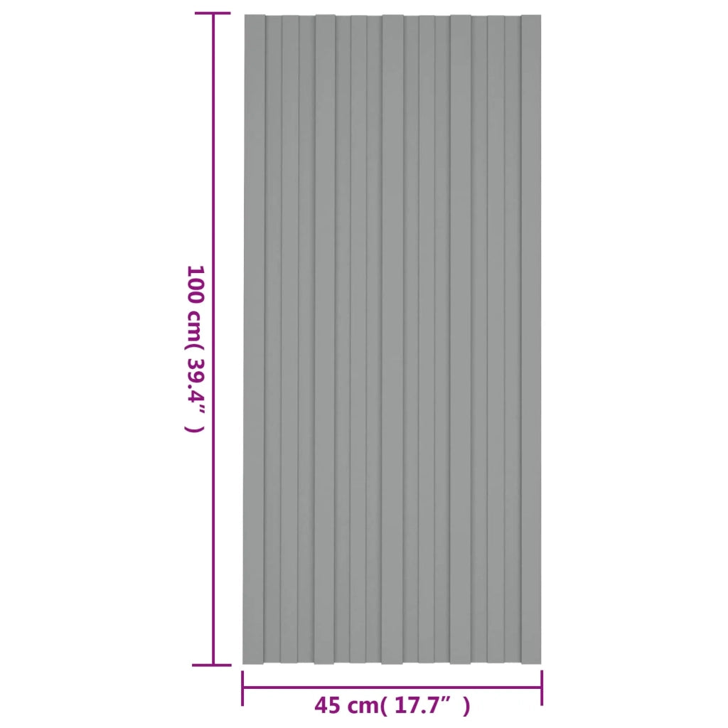 Pannello per tetto 36 pcs Grigio 100 x 45 cm Acciaio zincato 42047124