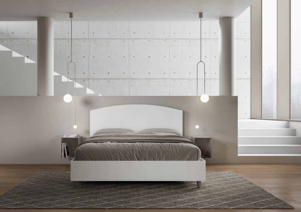 Letto Matrimoniale 160x200 cm con Rete Antilia Bianco