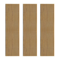 Tre Pannelli Fonoassorbenti con Doghe Rovere 3D in Legno 2400 x 600mm