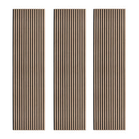 Tre Pannelli Fonoassorbenti con Doghe Noce Chiaro 3D in Legno 2400 x 600mm