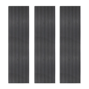 Tre Pannelli Fonoassorbenti con Doghe Grigio Antracite 3D 2400 x 600mm