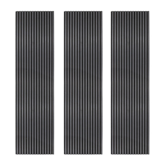 Tre Pannelli Fonoassorbenti con Doghe Grigio Antracite 3D 2400 x 600mm