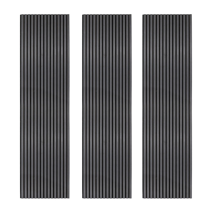 Tre Pannelli Fonoassorbenti con Doghe Grigio Antracite 3D 2400 x 600mm