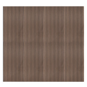 Tre Pannelli Fonoassorbenti con Doghe Noce Scuro Moderno Lusso 3D 2400 x 600mm