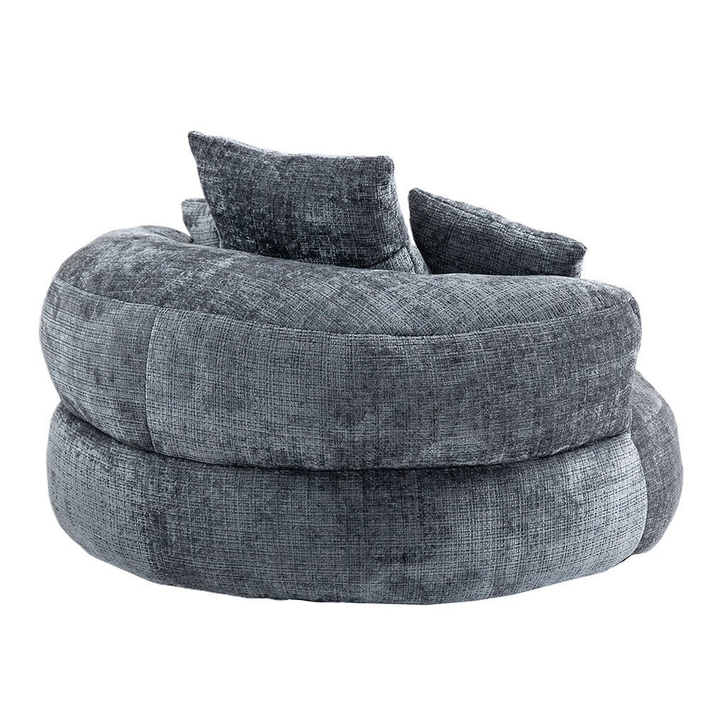 Chaise longue - Xylo - gaming chenille grigio con 3 cuscini