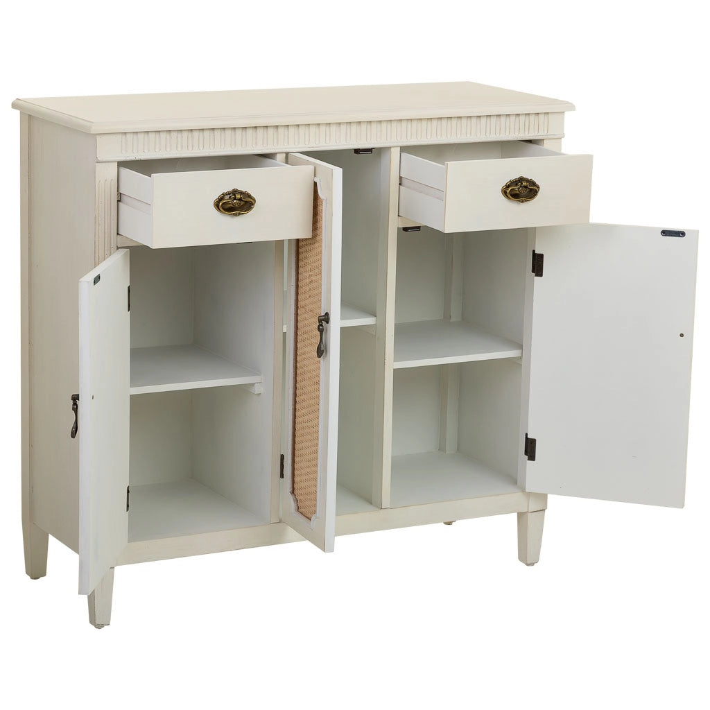 Credenza in legno bianco 95x36x88h