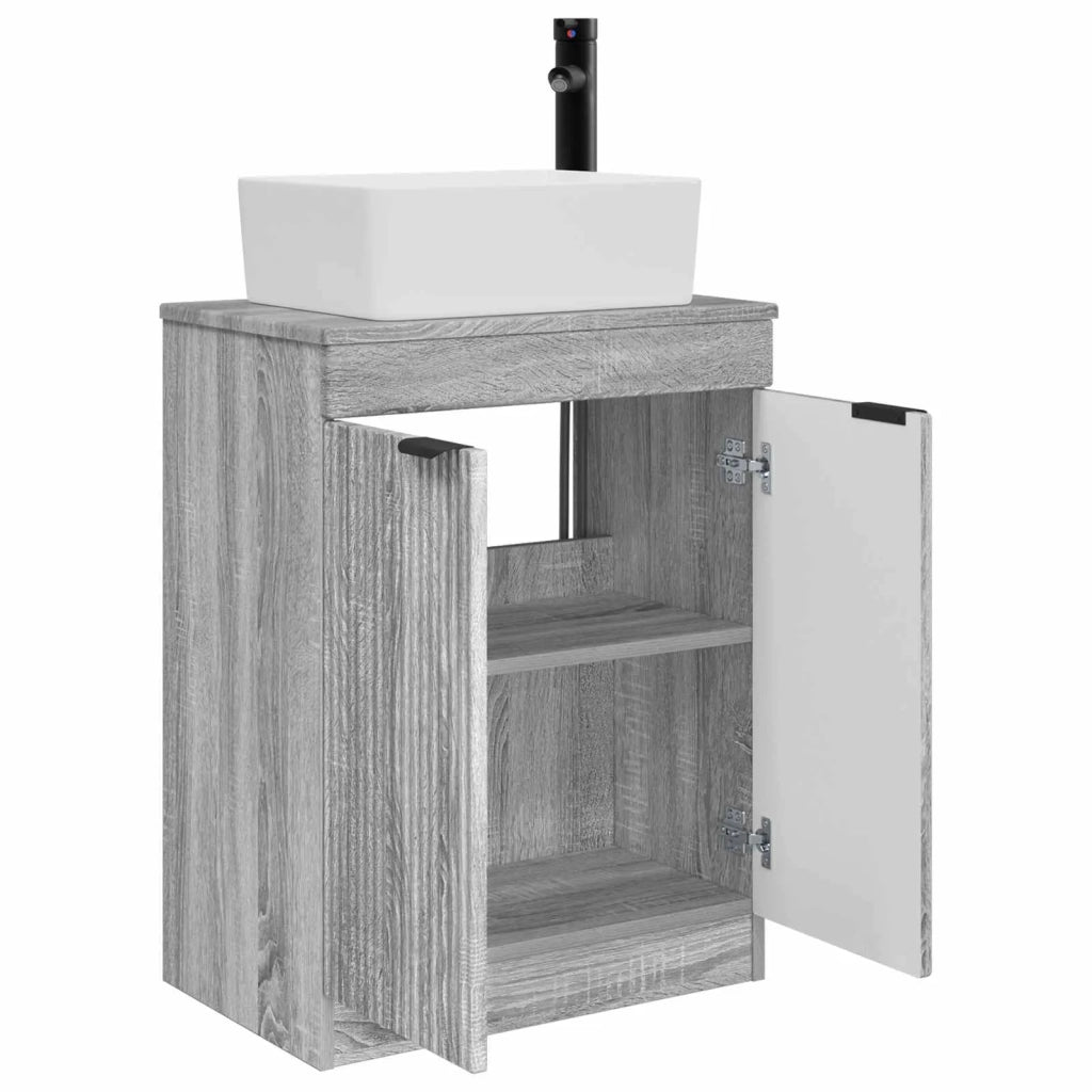 Mobile da bagno con lavabo Sonoma grigio 54 x 35 x 83 cm 890164