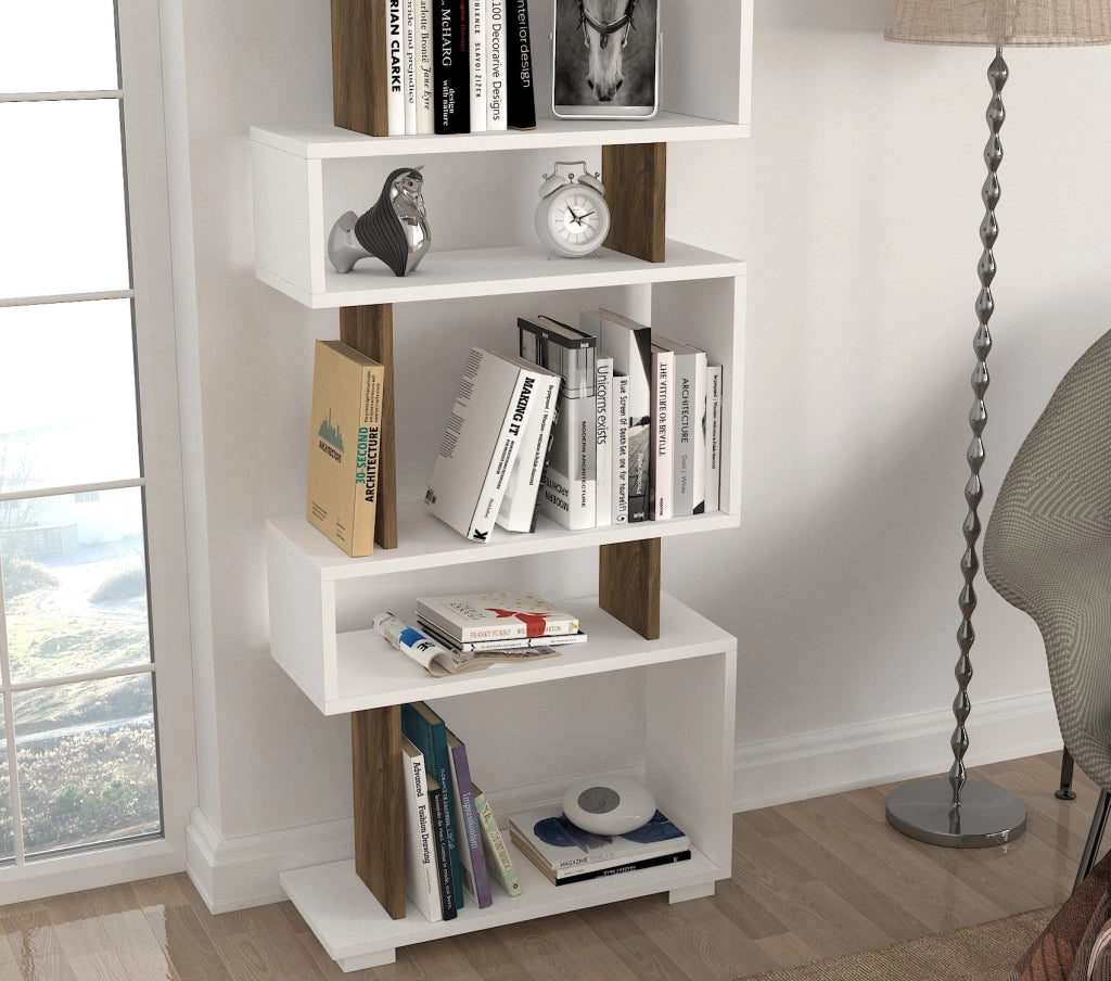 Libreria in legno "Blok" - 60 x 19 x 165 cm - Marrone